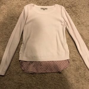 Women’s loft sweater with polka dot blouse! GUC